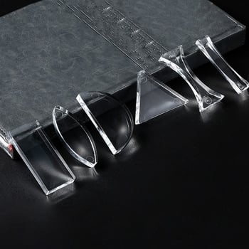 Lentile acrilice concave și convex, prismă triunghiulară și set de lentile paralele pentru optică fizică
