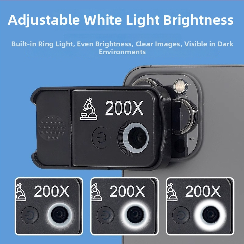 Sun Fire microscop clip USB, 200x, HD, portabil pentru telefon, lumină UV albă pentru identificarea diamantelor
