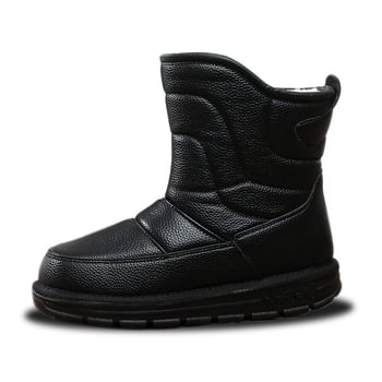 Papuci de iarnă pentru bărbați, cu fleece căptușit, înalți, impermeabili, antiderapante, groși.