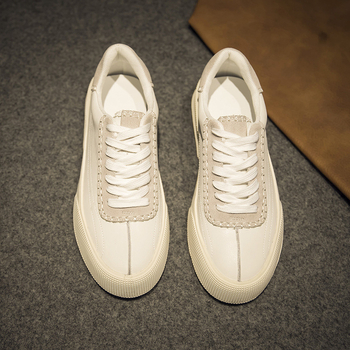 Adidași din piele naturală pentru bărbați, stil coreean, casual, confortabili și respirabili, albi