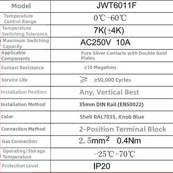 Regulátor teploty a vlhkosti v skrinke JWT6011 - Rip Electric, automatická regulácia teploty