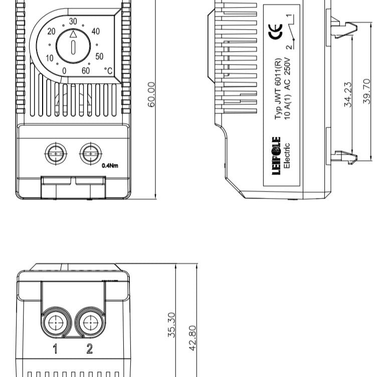 JWT6011 Controler temperatură și umiditate pentru dulap – Rip Electric, Reglare automată a temperaturii