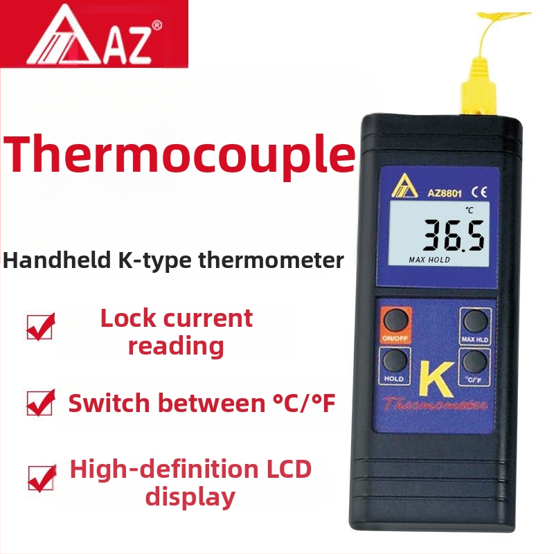 Hengxin AZ8801 termočlánkový teplomer typu K
