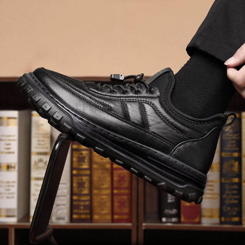 Pantofi de iarnă pentru bărbați, căptușiți cu fleece, calzi și confortabili pentru sport și purtare zilnică