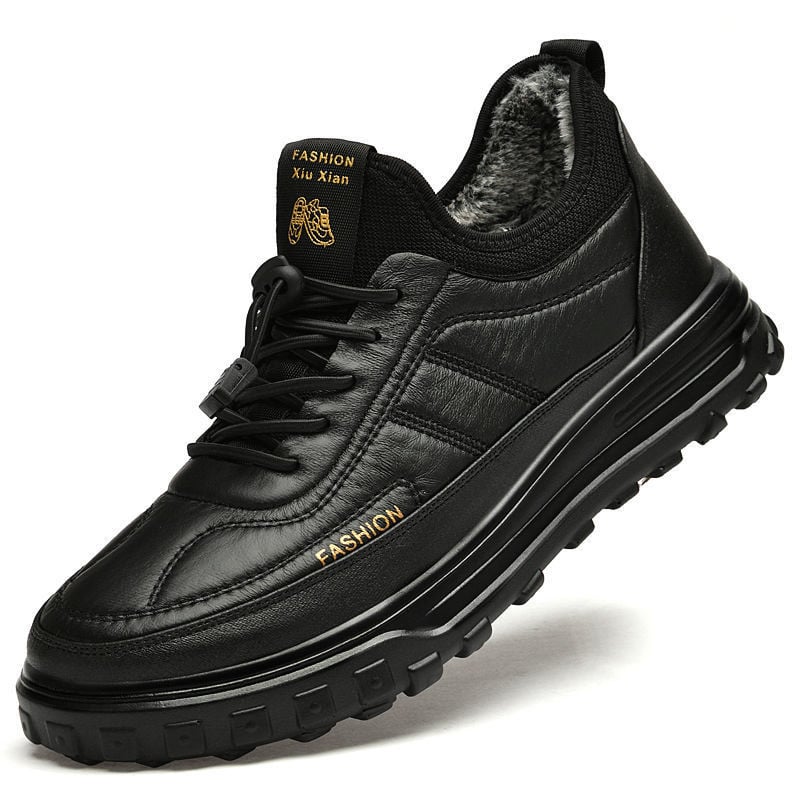 Pantofi de iarnă pentru bărbați, căptușiți cu fleece, calzi și confortabili pentru sport și purtare zilnică