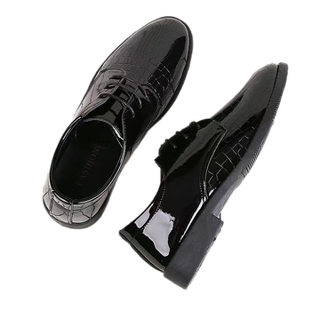 Pantofi negri din piele pentru bărbați, cu șireturi, versatili, pentru muncă și evenimente