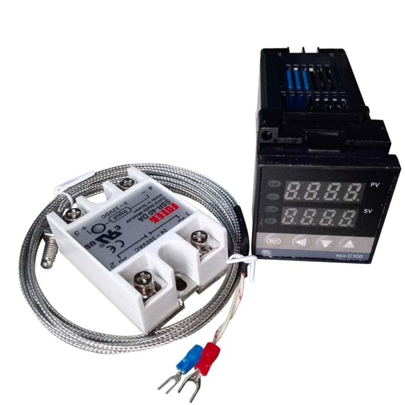REX-C100 Regulator de temperatură cu sondă de temperatură și senzor de stare solidă, termostat electronic inteligent
