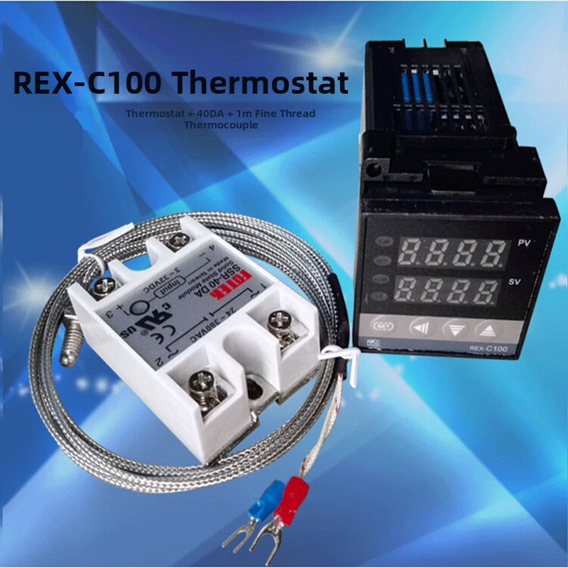 Regulátor teploty REX-C100 s teplotnou sondou a polovodičovým senzorom, inteligentný elektronický termostat