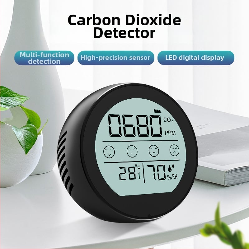 Detektor CO2 pentru casă și camping-car, monitorizare 3 în 1 a temperaturii, umidității și CO2 cu senzor NDIR