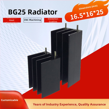 BG25 Magas teljesítményű alumínium extrudált hűtőbordák, 16,5 x 16 x 25 mm, CPU és elektronikus hűtéshez