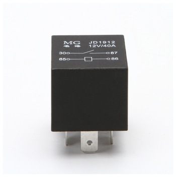 Releu auto JD1912, 12V/24V, 4 pini, bază metalică, normal deschis, 40A, pentru utilizare auto