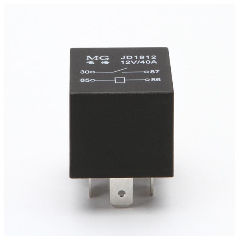Releu auto JD1912, 12V/24V, 4 pini, bază metalică, normal deschis, 40A, pentru utilizare auto