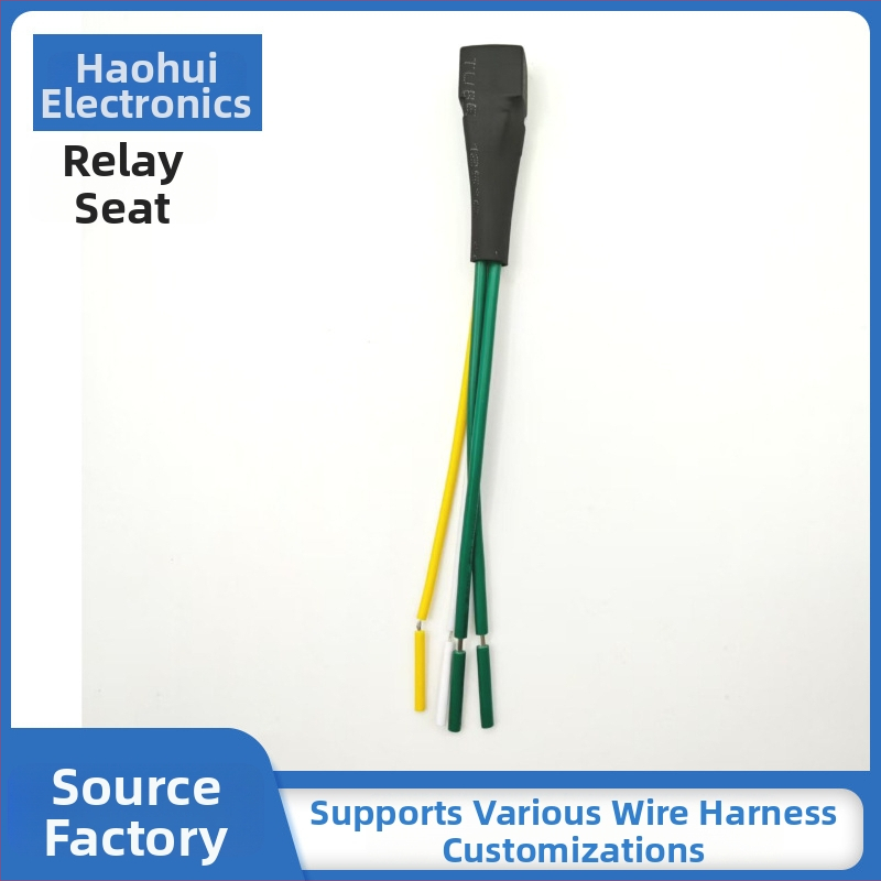 Suport pentru releu 12V cu cablu, negru, normal închis, mini releu electromagnetic auto