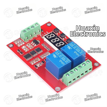2-kanálový multifunkčný elektromagnetický reléový modul s oneskorením, samoblokovaním a časovaním cyklu - 5V/12V/24V