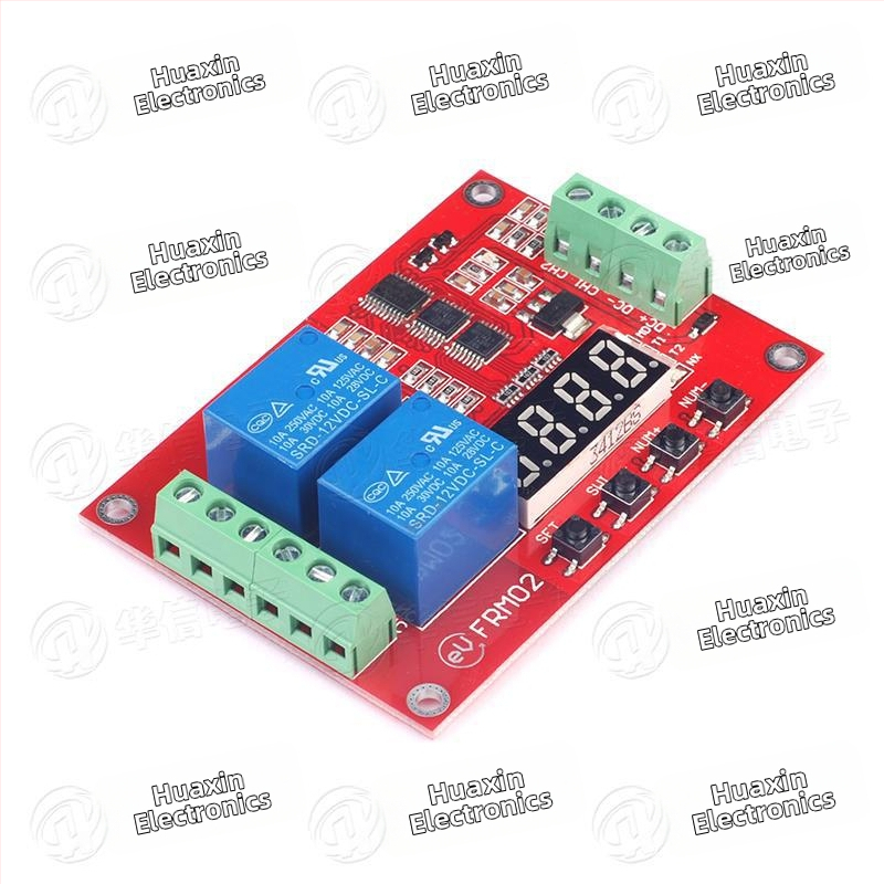 2-kanálový multifunkčný elektromagnetický reléový modul s oneskorením, samoblokovaním a časovaním cyklu - 5V/12V/24V