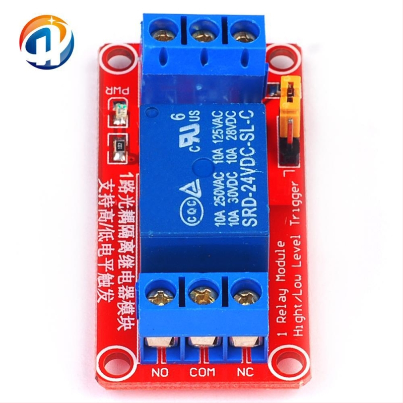 Modul de releu electromagnetic cu 1 canal, activare la nivel înalt/scăzut, izolație optocuplor bidirecțională, driver PLC, 5V/12V/24V