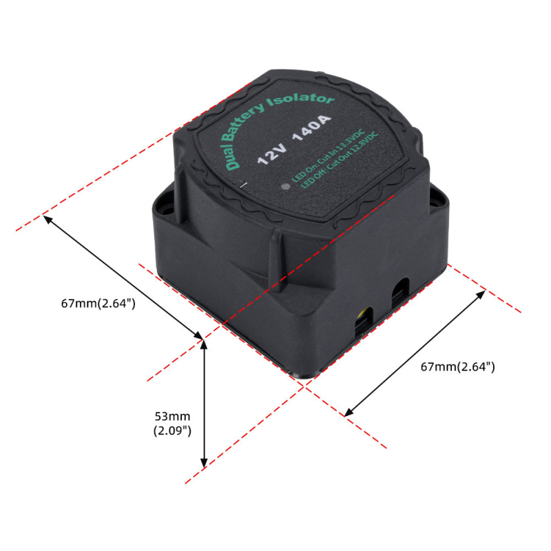 Izolator dual pentru baterii pentru mașină și iaht, 12V 140A, controler inteligent de baterie și releu VSR