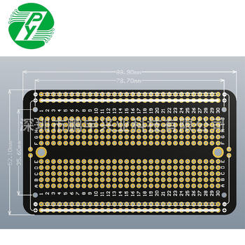 Placă universală de prototipare cu dublă față, placare cu aur, 88,9 x 52,1 mm, breadboard cu cinci găuri, placă neagră