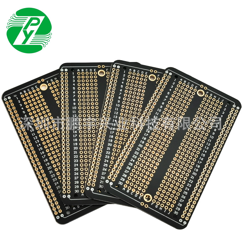 Placă universală de prototipare cu dublă față, placare cu aur, 88,9 x 52,1 mm, breadboard cu cinci găuri, placă neagră