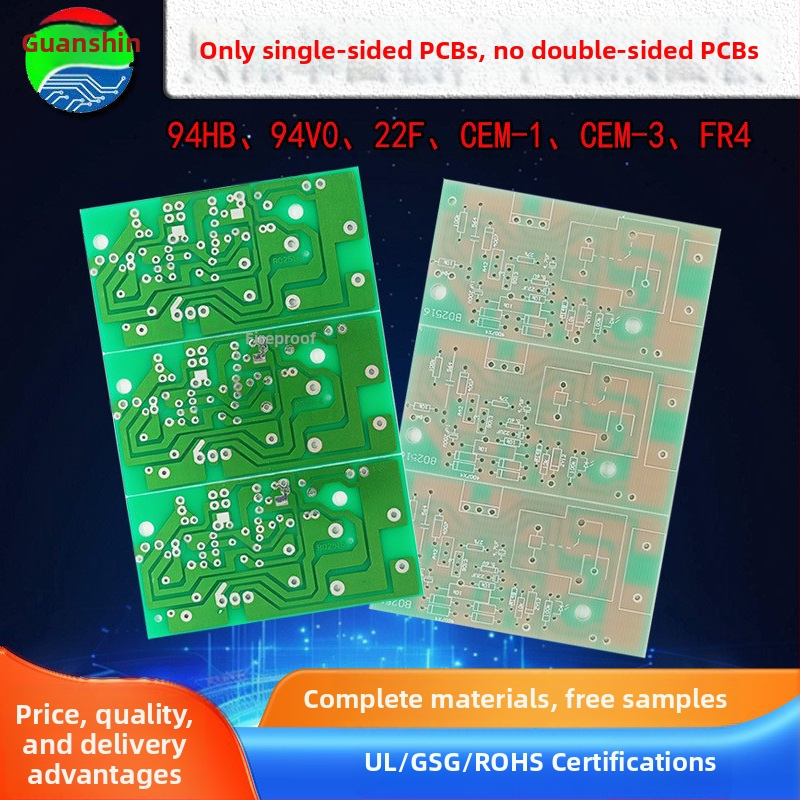 PCB FR4 cu un singur strat, ignifug, placare cu nichel anti-oxidare, proces serigrafie