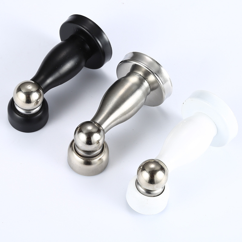 Stopper de ușă din oțel inoxidabil, cu magnet, funcționare silențioasă, montaj pe perete, pentru uși din lemn, dormitor și baie, stil modern minimalist