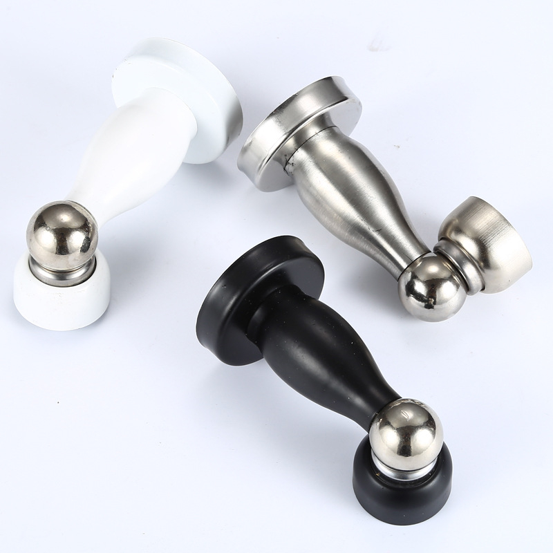 Stopper de ușă din oțel inoxidabil, cu magnet, funcționare silențioasă, montaj pe perete, pentru uși din lemn, dormitor și baie, stil modern minimalist