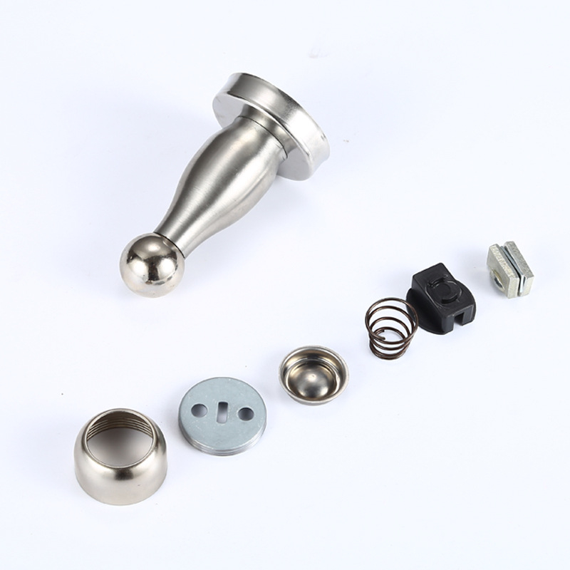 Stopper de ușă din oțel inoxidabil, cu magnet, funcționare silențioasă, montaj pe perete, pentru uși din lemn, dormitor și baie, stil modern minimalist