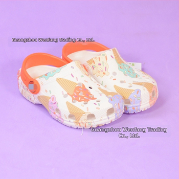 Detské topánky Little Shadow Kajia Butterfly Ice Cream - letné klasické sandále s uzavretou špičkou, štýl Crocs, outdoorový unisex zvršok z EVA