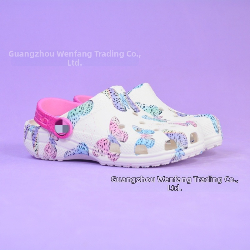Detské topánky Little Shadow Kajia Butterfly Ice Cream - letné klasické sandále s uzavretou špičkou, štýl Crocs, outdoorový unisex zvršok z EVA