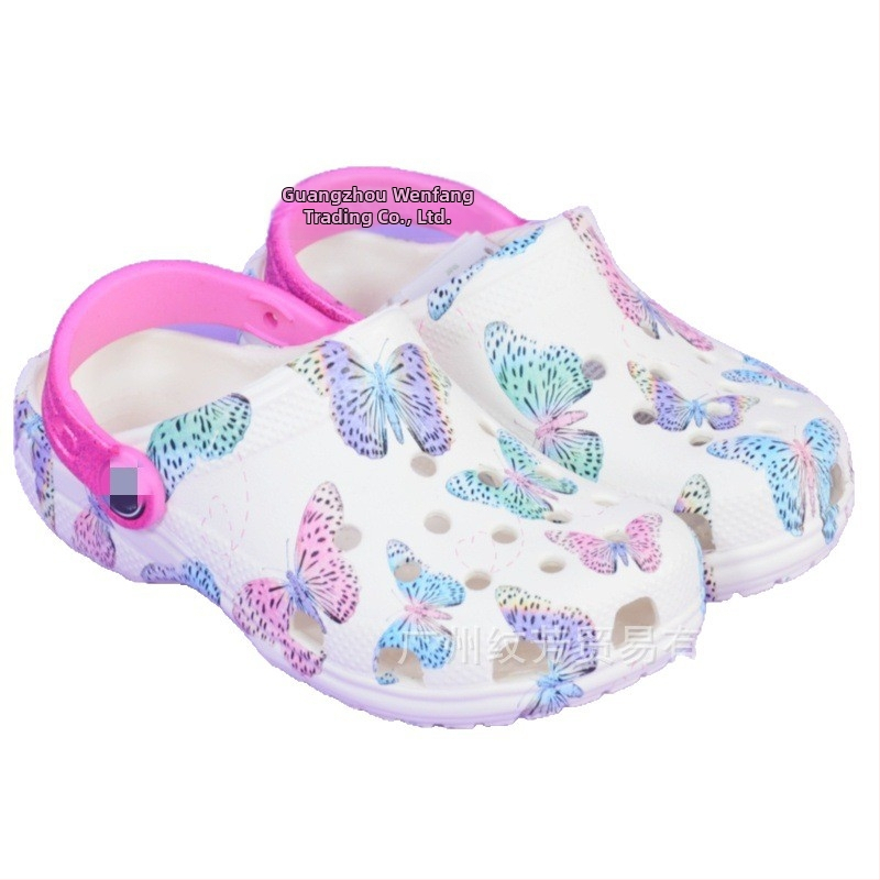 Detské topánky Little Shadow Kajia Butterfly Ice Cream - letné klasické sandále s uzavretou špičkou, štýl Crocs, outdoorový unisex zvršok z EVA