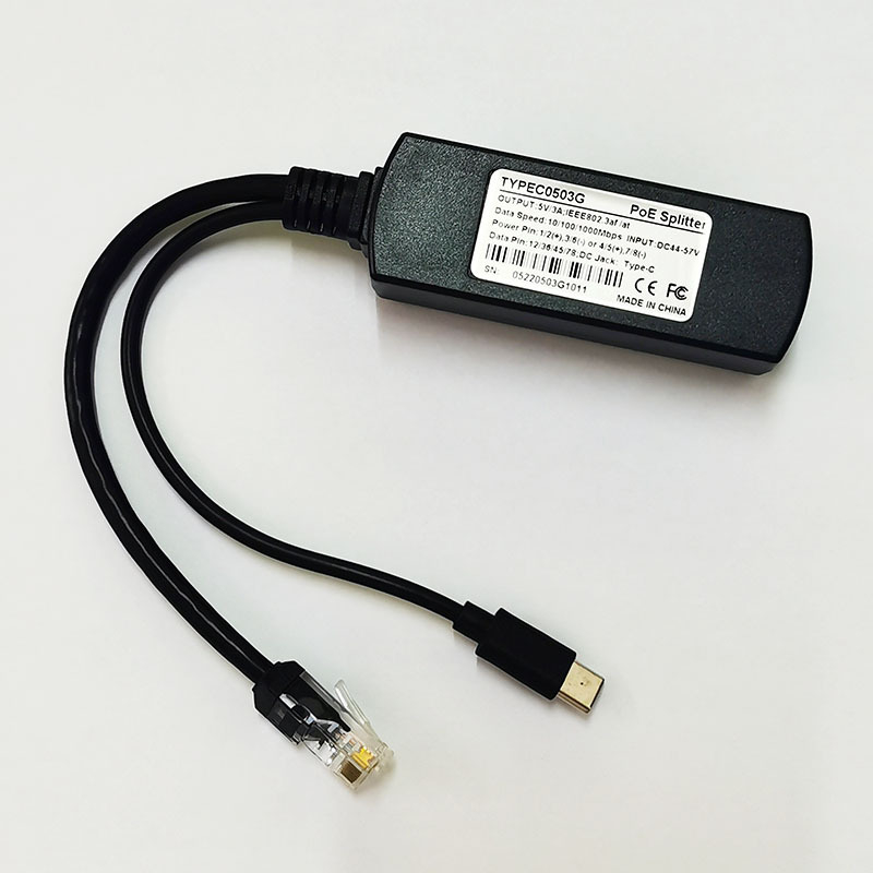 Raspberry Pi 5V 3A/4A Type-C PoE splitter de alimentare, rețea 100/1000 Mbps, de la 48V la 5V, 15