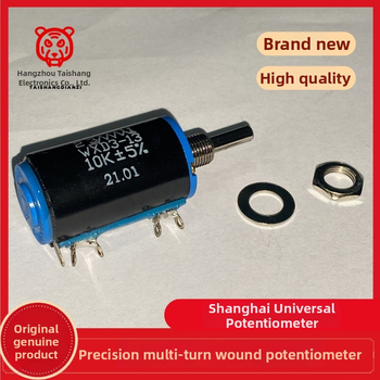 Potenciometer s drôtovým vinutím WXD3-13 10 kΩ, 20 mm, 10-otáčkový, presný