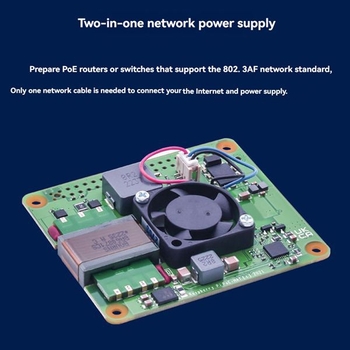 1 брой, цвят: както е показано, материал: PCB, съвместим с Raspberry Pi PoE+ HAT