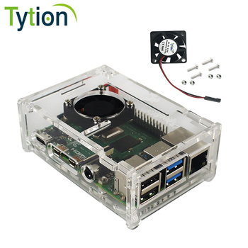 Carcasă Raspberry Pi 4B din acrilic transparent cu ventilator