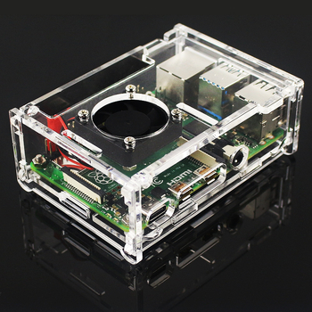Carcasă Raspberry Pi 4B din acrilic transparent cu ventilator