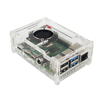 Carcasă Raspberry Pi 4B din acrilic transparent cu ventilator