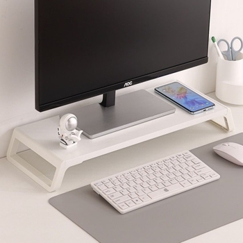 Suport pentru monitor de birou cu bază ridicată și raft de depozitare
