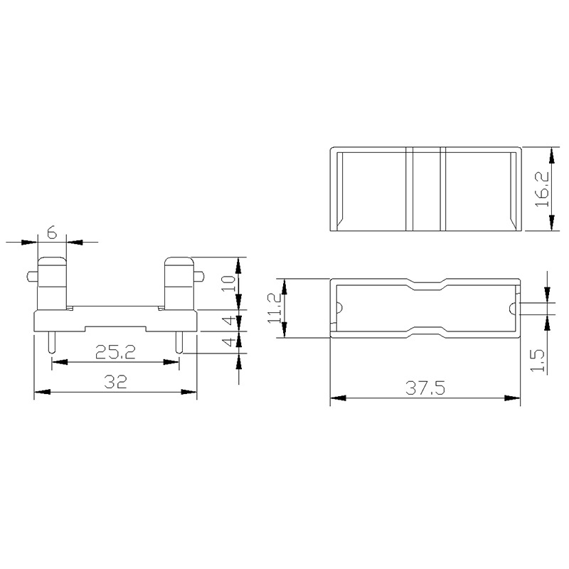 Manatee MF550 suport de siguranță pentru PCB, 6x30, protecție a circuitului electric, curent maxim 10 A