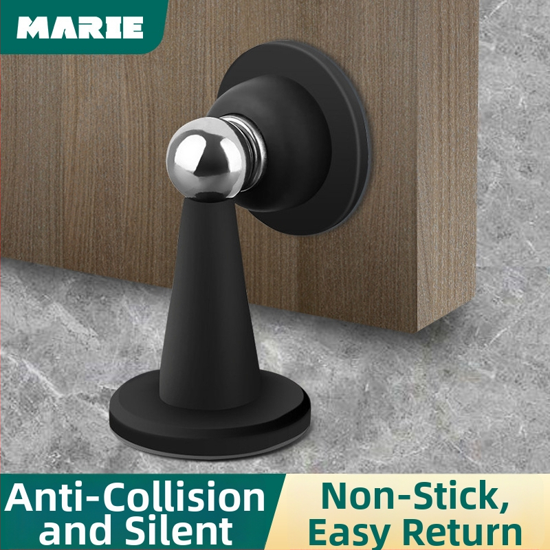 Nou opritor magnetic pentru ușă din silicon, fără găuri, montaj pe perete, anti-coliziune, silențios, pentru baie