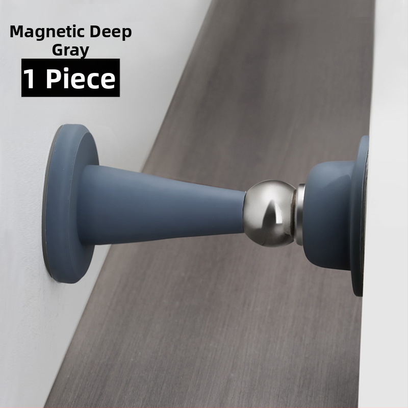Nou opritor magnetic pentru ușă din silicon, fără găuri, montaj pe perete, anti-coliziune, silențios, pentru baie