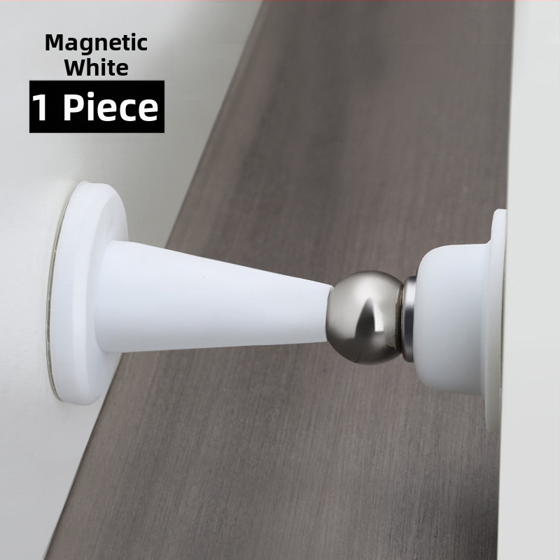 Nou opritor magnetic pentru ușă din silicon, fără găuri, montaj pe perete, anti-coliziune, silențios, pentru baie