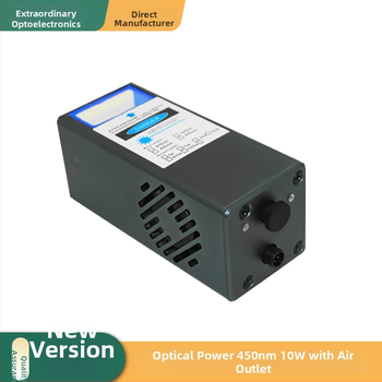 Modrý laser s ultrajemným lúčom, pevné zaostrenie, 450 nm, 10 W, PWM riadenie, 12 V pohon, systém s dvoma ventilátormi