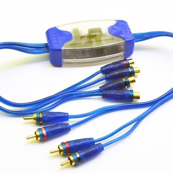 Filtru audio 4RCA pentru mașină – reducerea zgomotului și îmbunătățirea sunetului (filtru pasiv, fără alimentare)