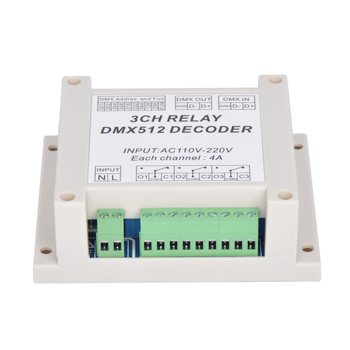 Decodor DMX512, 110-220V, 4A, releu cu 3 canale, accesorii pentru driver LED