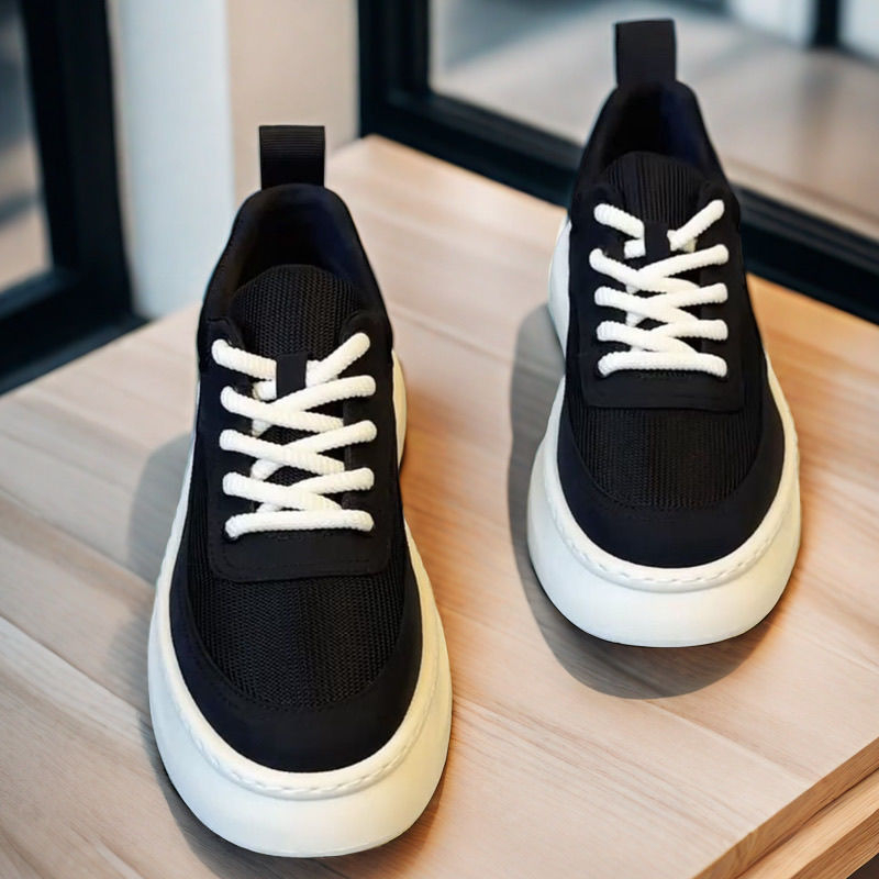 Férfi hálós sneaker, nyár 2025, légáteresztő, kerek orrú, mindennapi sportcipők