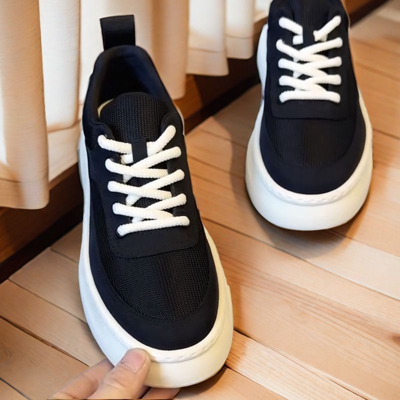 Férfi hálós sneaker, nyár 2025, légáteresztő, kerek orrú, mindennapi sportcipők