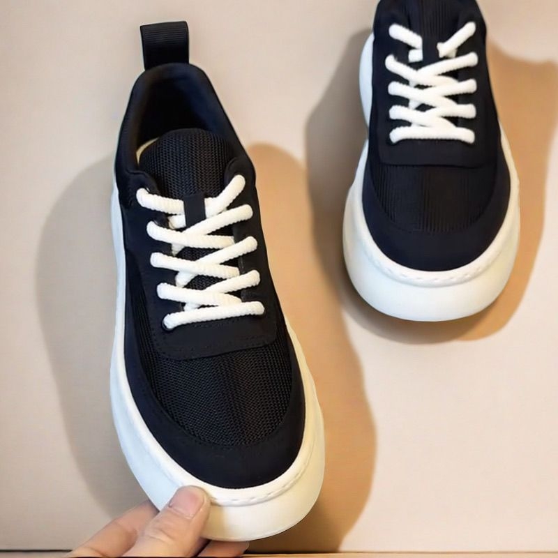 Férfi hálós sneaker, nyár 2025, légáteresztő, kerek orrú, mindennapi sportcipők