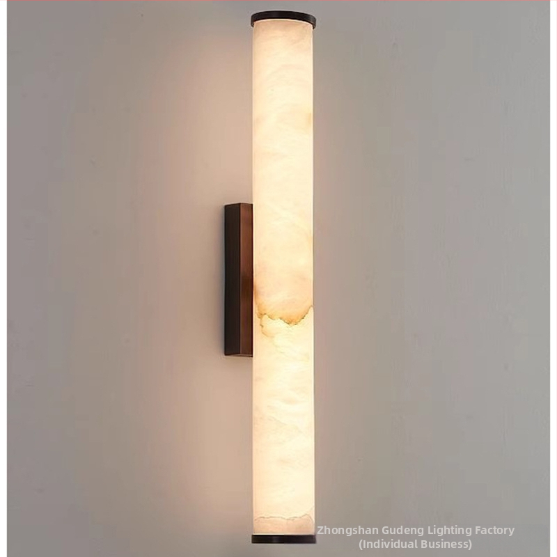 Dlhá nástenná lampa s mramorovým vzhľadom, luxusné nástenné svietidlo v španielskom štýle do obývačky na chodbu