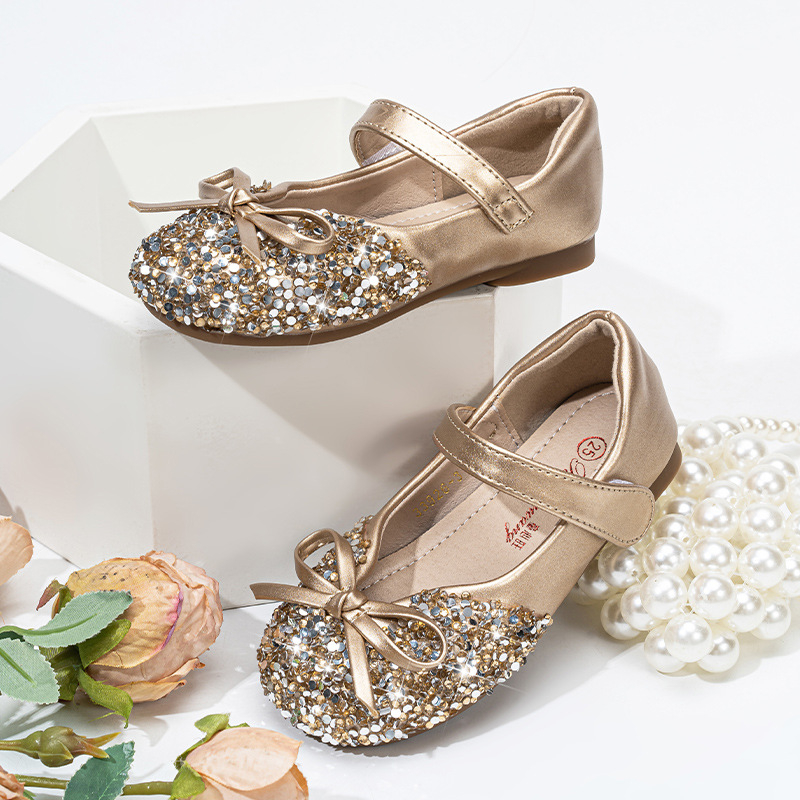 Cipele za djevojčice, princeza s kristalima, mek pod, Velcro zatvarač, Elsa inspirirano, 2026 proljeće–jesen