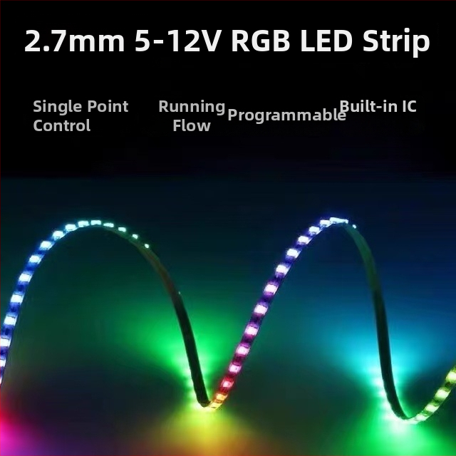 RGB Dream Color LED pásik pre ambientné osvetlenie interiéru auta, ultra úzky, šírka 2,7 mm/4 mm, 5 V
